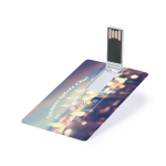 Tarjeta USB con diseño ultraplano y con mecanismo plegable color blanco tercera vista