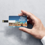 Tarjeta USB con diseño ultraplano y con mecanismo plegable color blanco