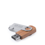 Memoria USB de madera de bambú con clip metálico giratorio vista principal