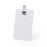 Tarjeta USB doble con USB y tipo C y diseño ultraplano plegable color blanco segunda vista