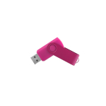 Memoria USB de cuerpo suave y clip metálico giratorio brillante color fucsia tercera vista