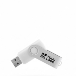 Memoria USB de cuerpo suave y clip metálico giratorio brillante vista principal