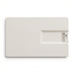 Tarjeta USB hecha de caña de trigo extraplana y plegable color gris claro jaspeado