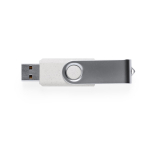 Memoria USB de caña de trigo con clip de metal giratorio color gris claro segunda vista