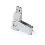 Memoria USB de caña de trigo con clip de metal giratorio color gris claro primera vista