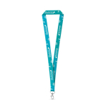 Lanyard de poliéster fabricado en UE para sublimación con mosquetón color blanco