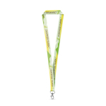 Lanyard de RPET fabricado en UE con mosquetón de gatillo color blanco primera vista