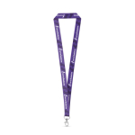 Lanyard de RPET fabricado en UE con mosquetón de gatillo color blanco
