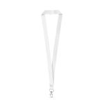 Lanyard de RPET fabricado en UE con mosquetón de gatillo color blanco