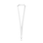 Lanyard de poliéster para sublimación con mosquetón ovalado color blanco