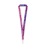 Lanyard de poliéster para sublimación con mosquetón ovalado color blanco