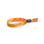 Pulsera lanyard de poliéster fabricada en UE con cierre de seguridad color blanco