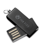 Memoria USB de aluminio y tamaño mini con formato giratorio color negro imagen con logo 4