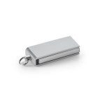 Memoria USB de aluminio y tamaño mini con formato giratorio color plateado mate
