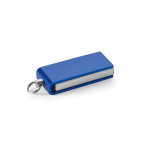 Memoria USB de aluminio y tamaño mini con formato giratorio color azul real