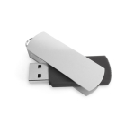 Memoria USB hecha de plástico con clip de aluminio giratorio color negro
