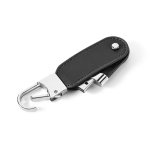 USB fabricado en PU con clip de mosquetón metálico incluido color negro cuarta vista