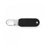 USB fabricado en PU con clip de mosquetón metálico incluido color negro