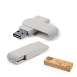 Memoria USB de caña de trigo con carcasa giratoria protectora segunda vista