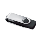 Memoria USB fabricada en ABS con clip de metal giratorio color negro