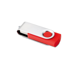 Memoria USB fabricada en ABS con clip de metal giratorio color rojo