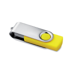 Memoria USB fabricada en ABS con clip de metal giratorio color amarillo