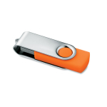 Memoria USB fabricada en ABS con clip de metal giratorio color naranja