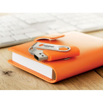Memoria USB fabricada en ABS con clip de metal giratorio color naranja