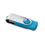 Memoria USB fabricada en ABS con clip de metal giratorio color turquesa octava vista