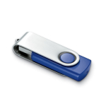 Memoria USB fabricada en ABS con clip de metal giratorio color azul real
