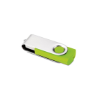 Memoria USB fabricada en ABS con clip de metal giratorio color verde lima