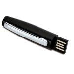 Bolígrafo USB 2.0 hecho a medida de metal con clip tinta negra color negro