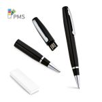 Bolígrafo USB 2.0 hecho a medida de metal con clip tinta negra color negro en caja