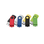 USB hecho a medida con acabado de goma y con clip metálico de color color negro