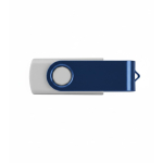 USB hecho a medida con acabado de goma y con clip metálico de color color azul
