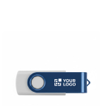 USB hecho a medida con acabado de goma y con clip metálico de color color azul vista principal