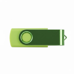 USB hecho a medida con acabado de goma y con clip metálico de color color verde claro