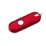 Memoria USB hecha a medida con acabado de goma y bordes redondos color rojo