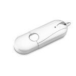 Memoria USB hecha a medida con acabado de goma y bordes redondos color blanco