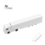 Memoria USB hecha a medida que tiene divertida forma de camión color blanco en caja