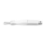 Lanyard USB hecho a medida de poliéster con agarre en un extremo color blanco