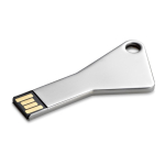 USB hecho a medida de aluminio en forma llave triangular con agujero color plateado