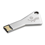 USB hecho a medida de aluminio en forma llave triangular con agujero color plateado