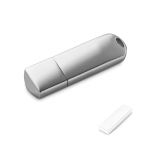 USB hecho a medida con cuerpo en aluminio disponible en cromo color plateado en caja
