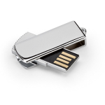 USB de metal hecho a medida retráctil disponible en acabado cromado color plateado