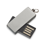 USB hecho a medida de aluminio con clip giratorio de color color plateado brillante