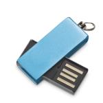 USB hecho a medida de aluminio con clip giratorio de color color azul claro
