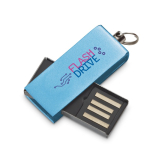 USB hecho a medida de aluminio con clip giratorio de color color azul claro