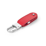 Memoria USB hecha a medida de cuero PU con mosquetón de gancho color rojo
