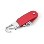 Memoria USB hecha a medida de cuero PU con mosquetón de gancho color rojo